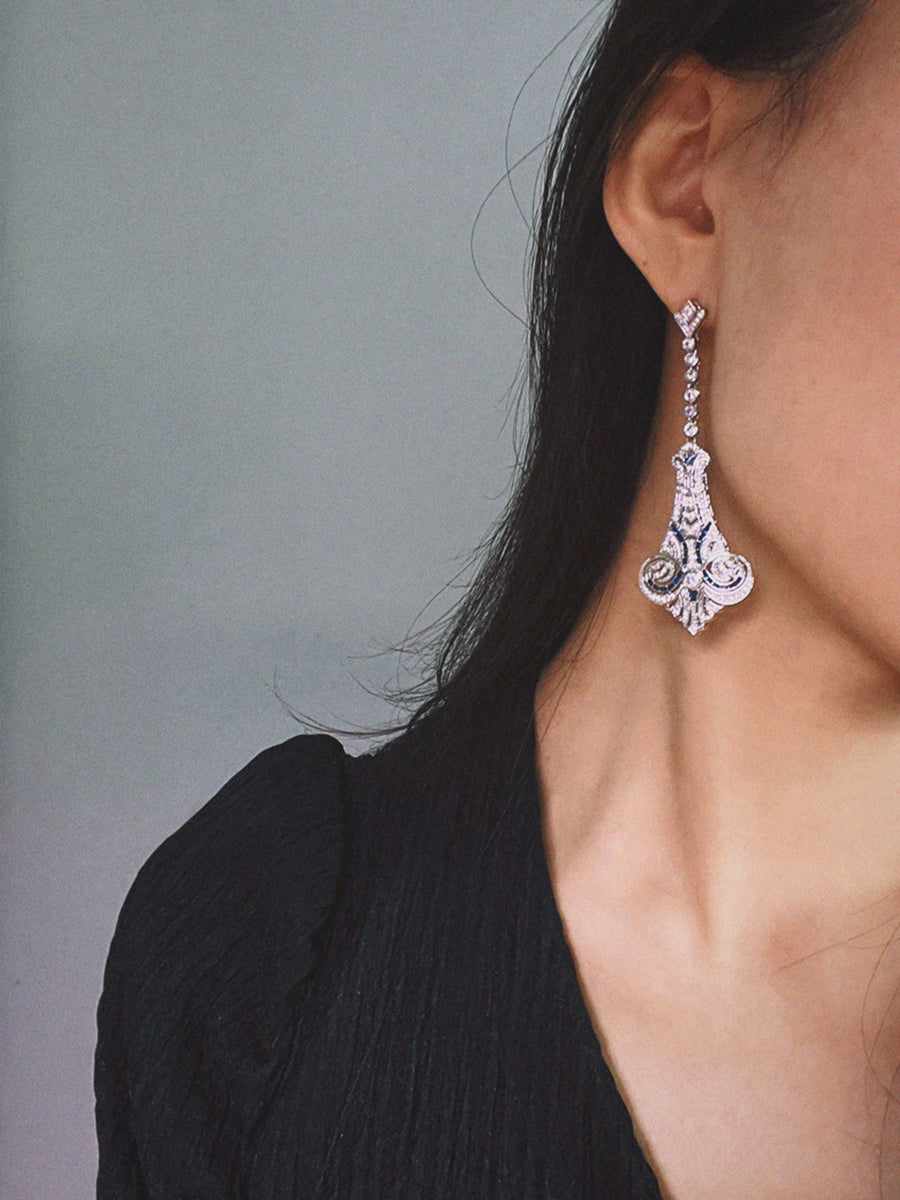 Vintage Azure Cascade Earrings