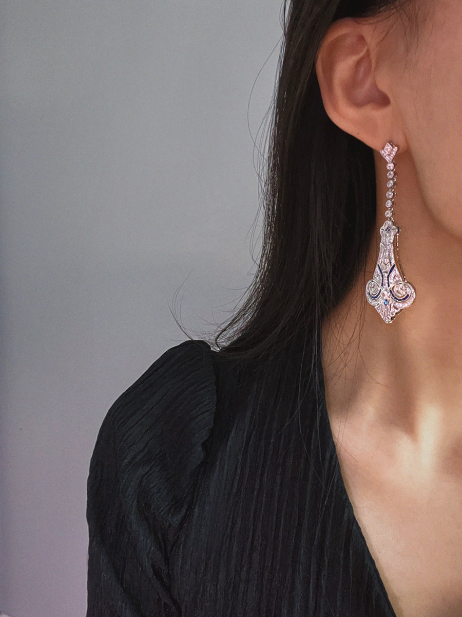 Vintage Azure Cascade Earrings