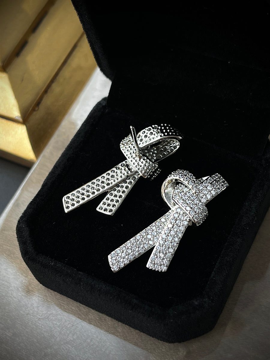 French Luxe Ribbon Stud Earrings