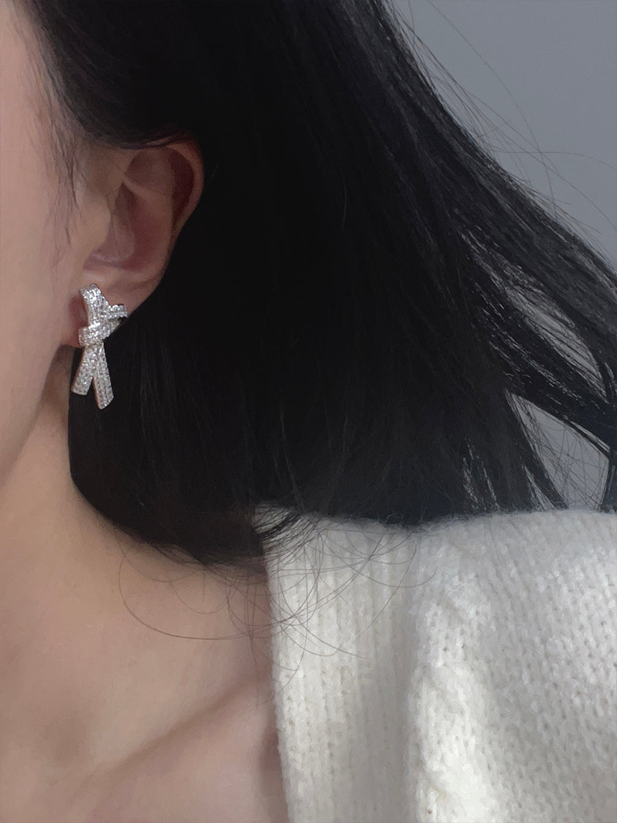 French Luxe Ribbon Stud Earrings