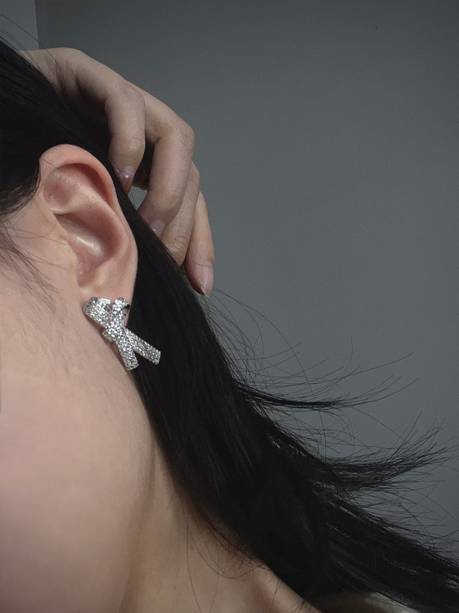 French Luxe Ribbon Stud Earrings