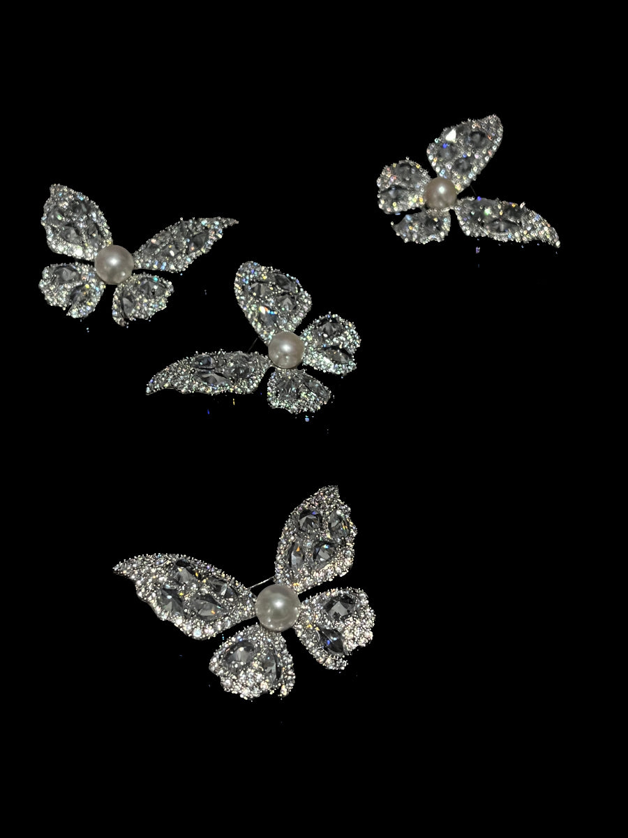 Luxe Butterfly Pearl Brooch