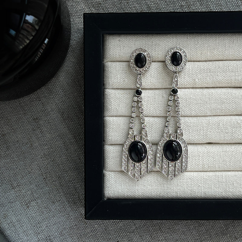 Vintage Onyx Elegance Jewelry Set