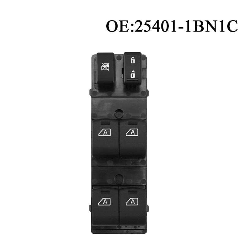 Power Window Switch 25401-1BN1C / 1BN1C, Compatible with Nissan (Left / Driver Side)