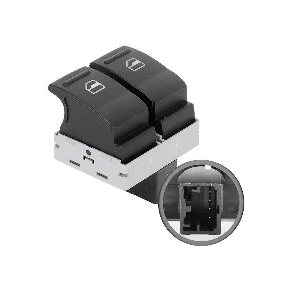 Power Window Switch 7E0959855A / 7E0959855A03, Compatible with Volkswagen, 2003-2014