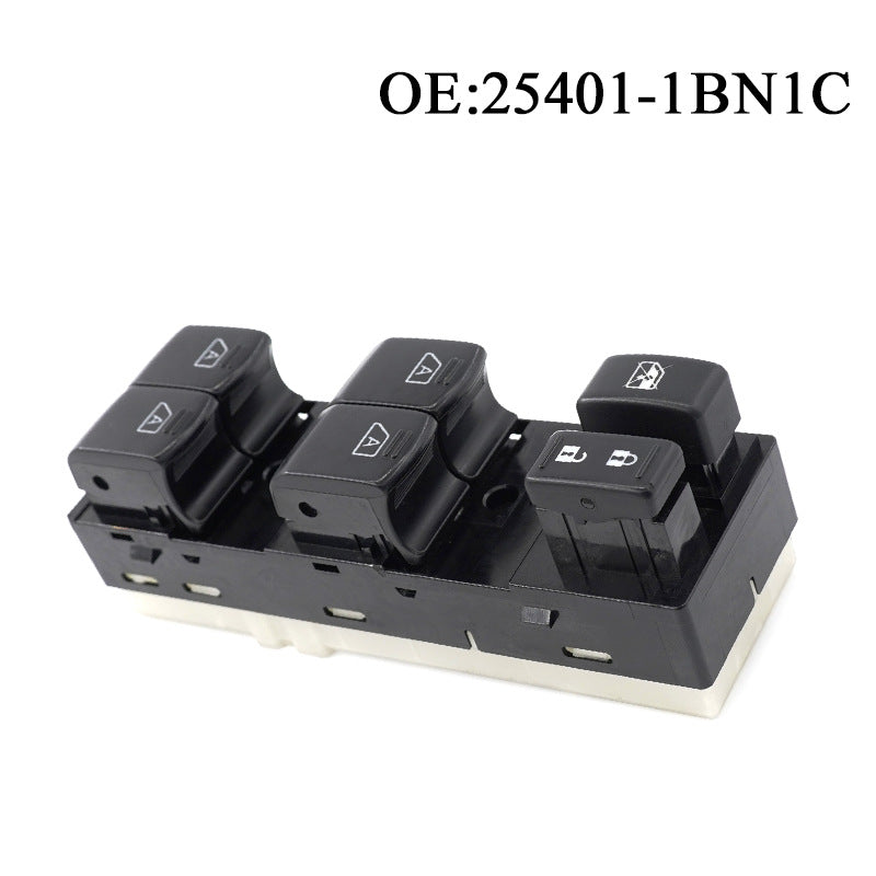 Power Window Switch 25401-1BN1C / 1BN1C, Compatible with Nissan (Left / Driver Side)