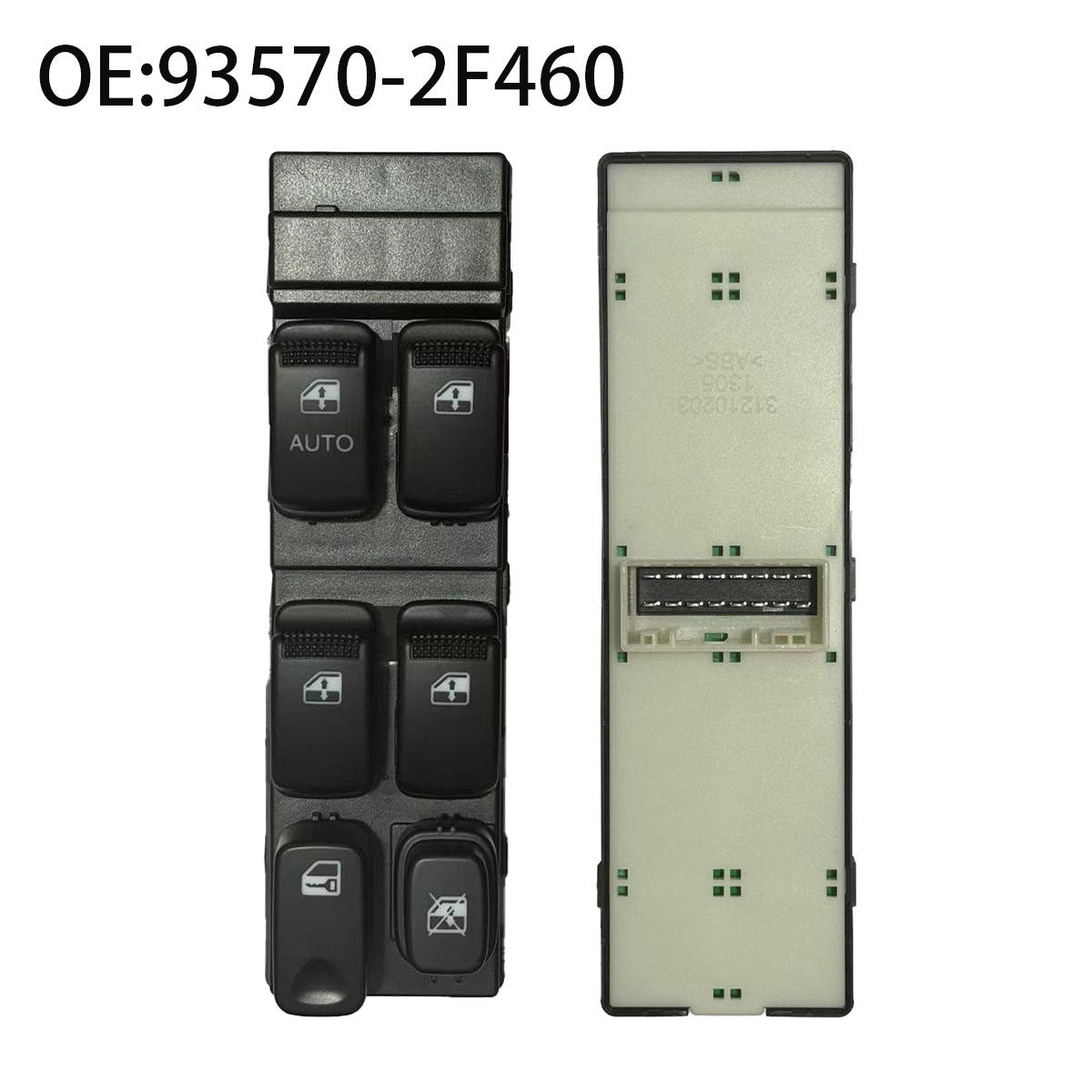 Power Window Switch 93570-2F460 / 2F460, Compatible with Kia, 2003-2009 (Left / Driver Side)