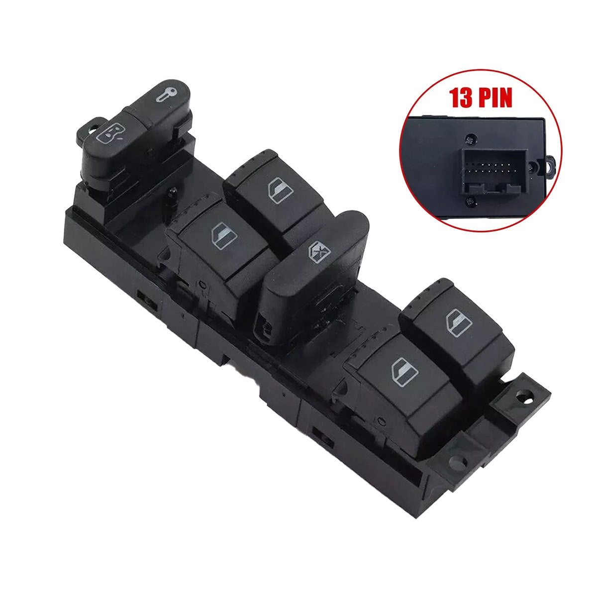 Power Window Switch 7M3959857D / 7M3959857D04, Compatible with Volkswagen, 2004-2010