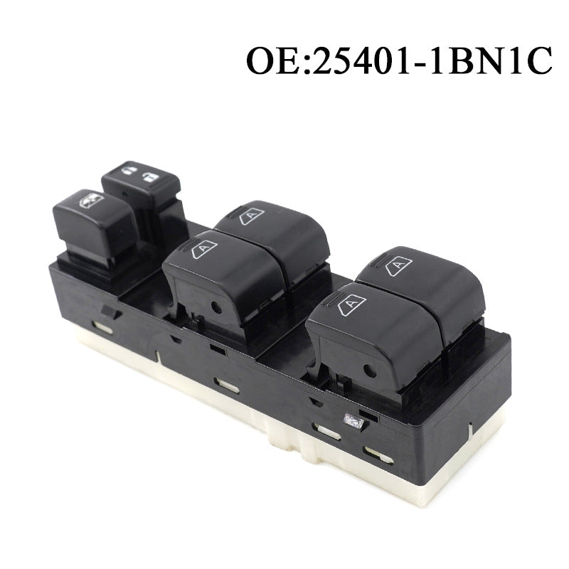 Power Window Switch 25401-1BN1C / 1BN1C, Compatible with Nissan (Left / Driver Side)