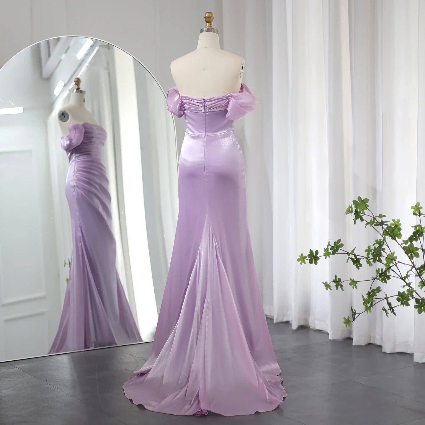 Dreamy Vow 2023 Elegant Off Shoulder Arabic Mermaid Beige Evening Dress for Women Wedding Party Dubai Long Formal Gowns F001