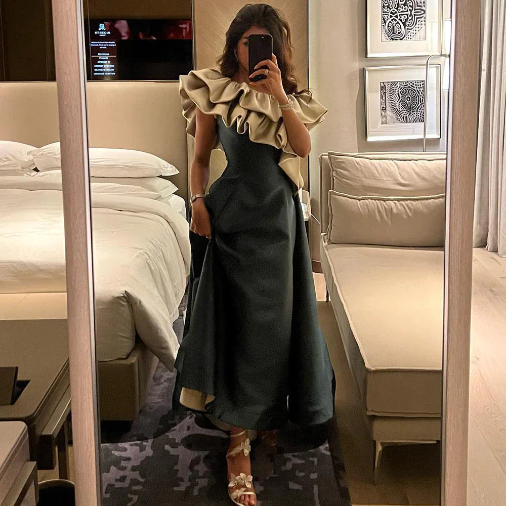 Dreamy Vow Elegant Pink Burgundy Dubai Short Evening Dresses for Wedding Party 2023 Arabic Women Midi Formal Guest Gowns F 057