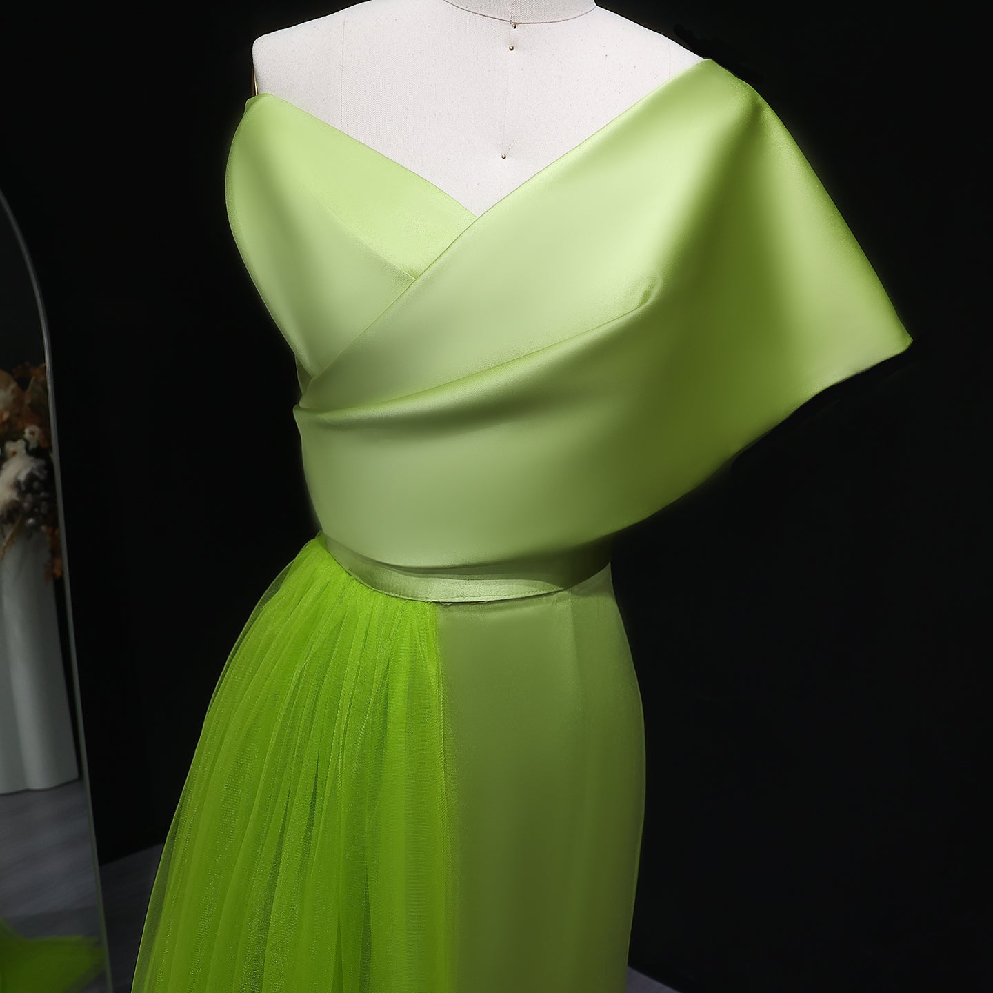 Luxury Lilac One Shoulder Evening Dress with Overskirt SS405