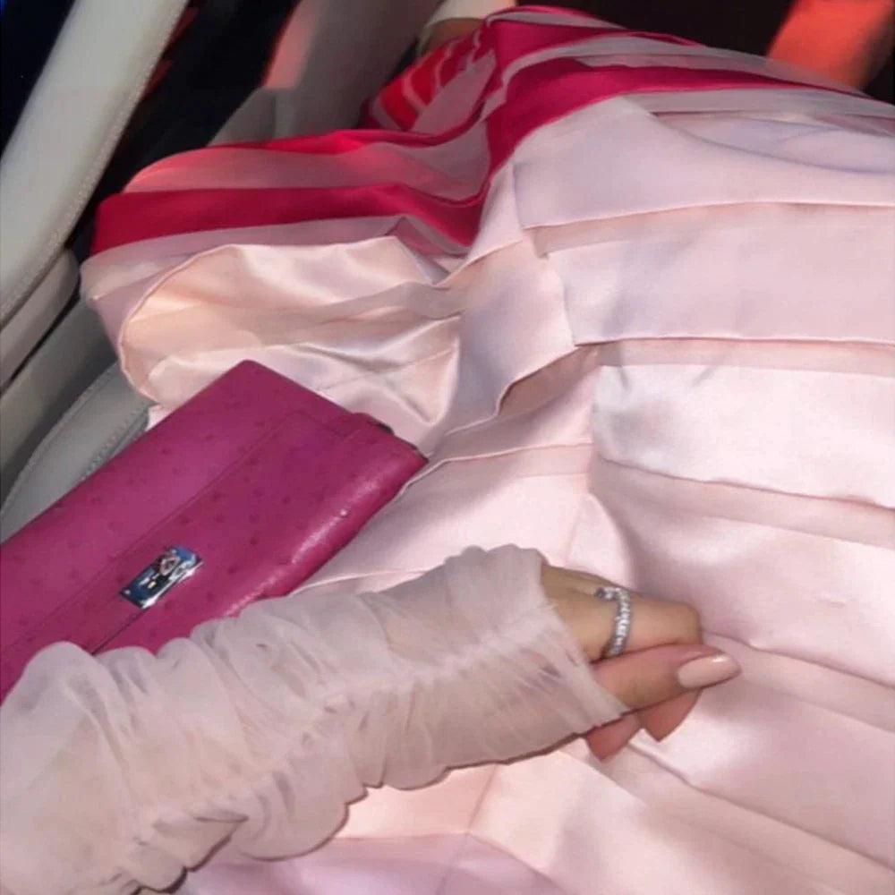 Dreamy Vow Gradual Pink Fuchsia Dubai Evening Dresses for 2023 Woman Wedding Birthday Party Arabic Long Formal Prom Gowns F 061