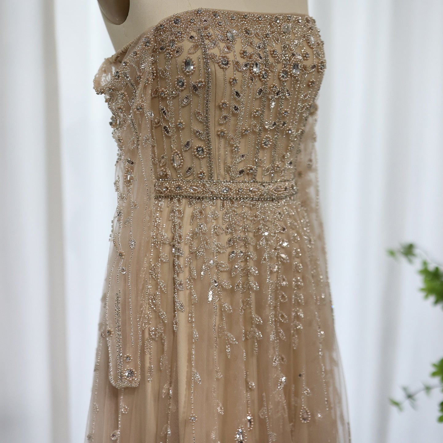 Dreamy Vow Luxury Dubai Nude Evening Dress 2023 Elegant Off Shoulder Long Sleeves Arabic Lilac Women Wedding Pary Gowns 489