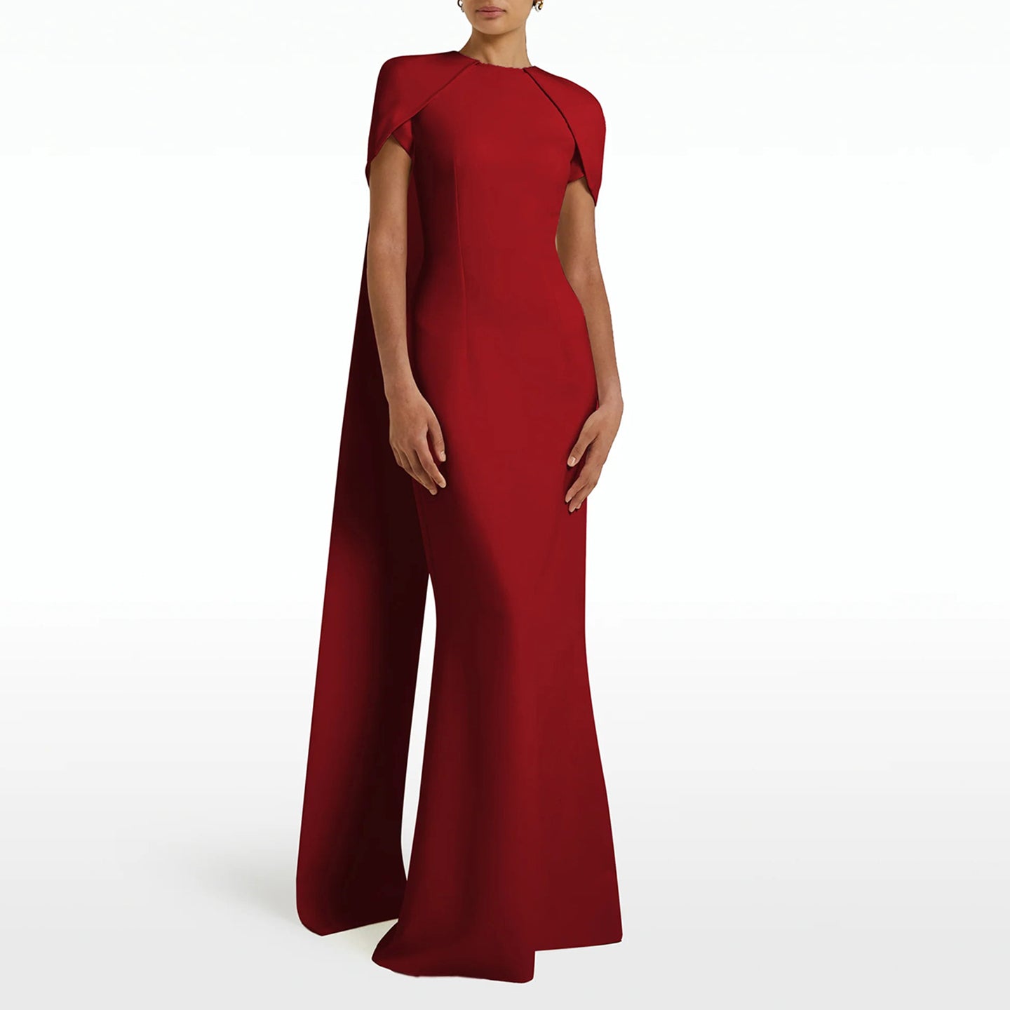 Simple Lilac Straight Evening Dress with Cape SF033  Burgundy / US 20