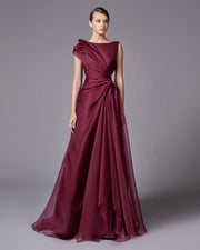 Elegant Burgundy A-Line Evening Dress SF083  Burgundy / US 20