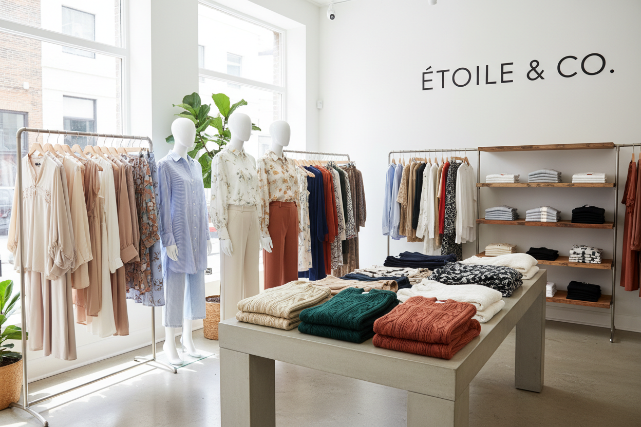 European and American women's clothing tops display