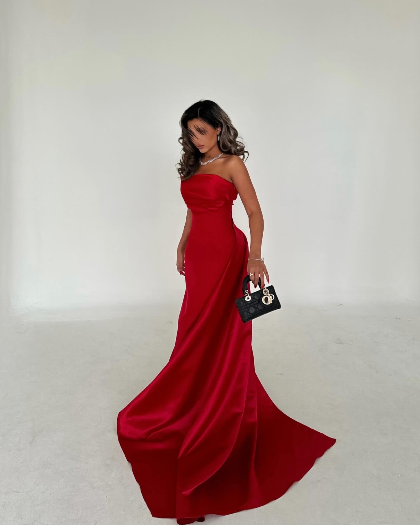 Arabic Burgundy Strapless Evening Dress with Overskirt SF118