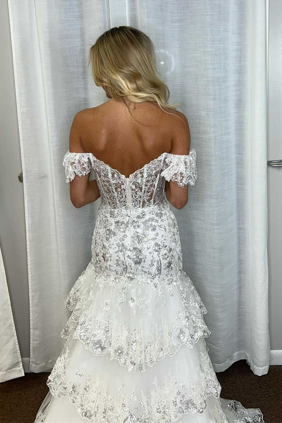 Charming Red Ruffles Off Shoulder Prom Dress with High Slit SF151