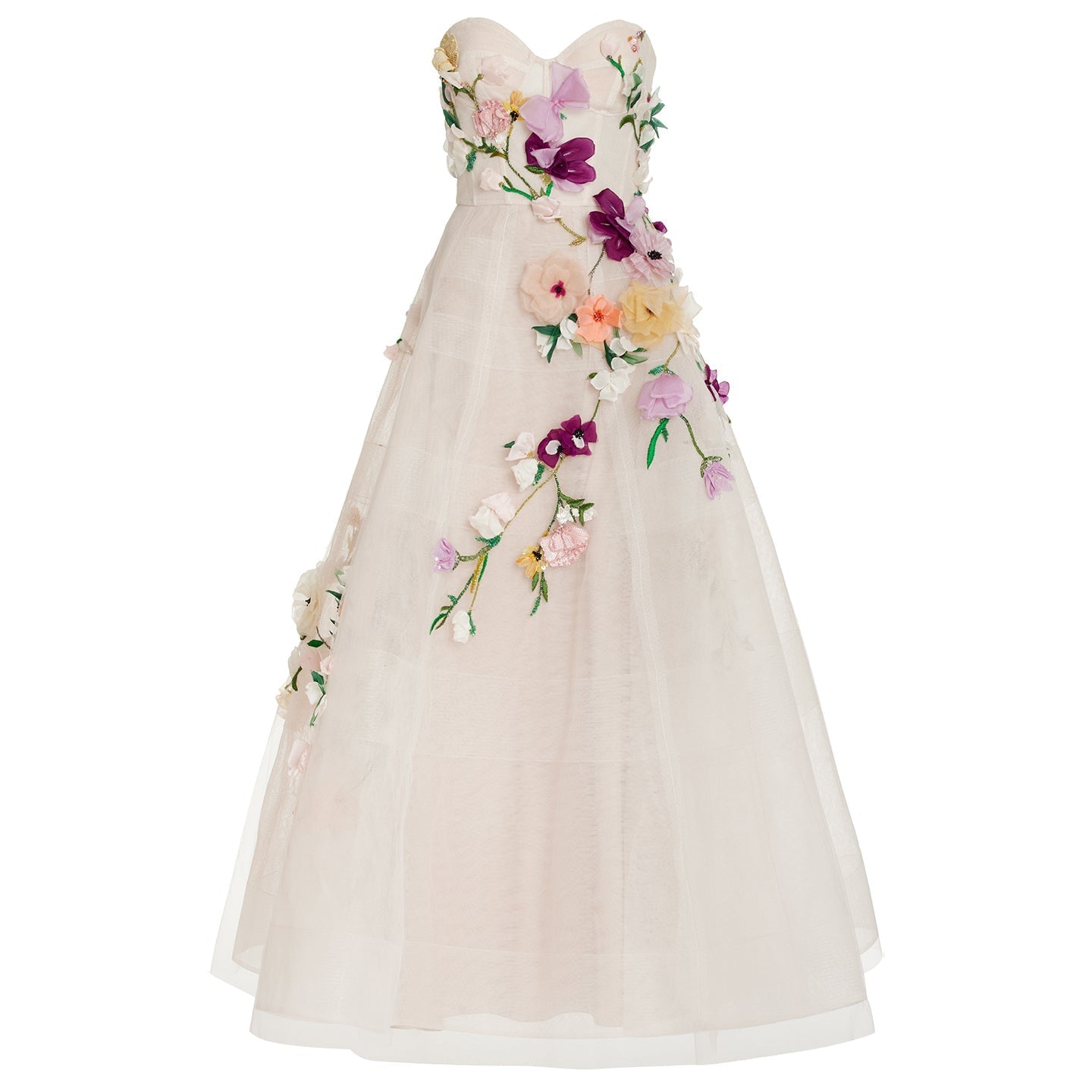 Elegant 3D Flowers Khaki A-line Strapless Evening Dress SS334  Beige / 16