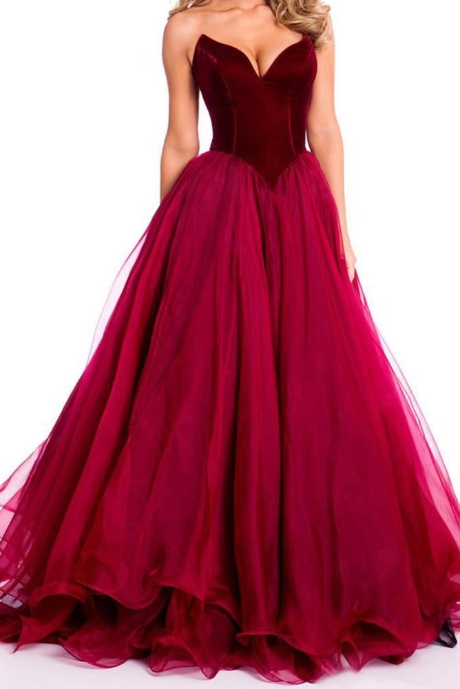 Organza Sweep Train A-Line/Princess Sleeveless Sweetheart Zipper Prom Dress With Pleated